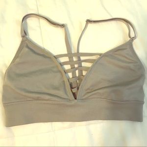 Gray sports bra